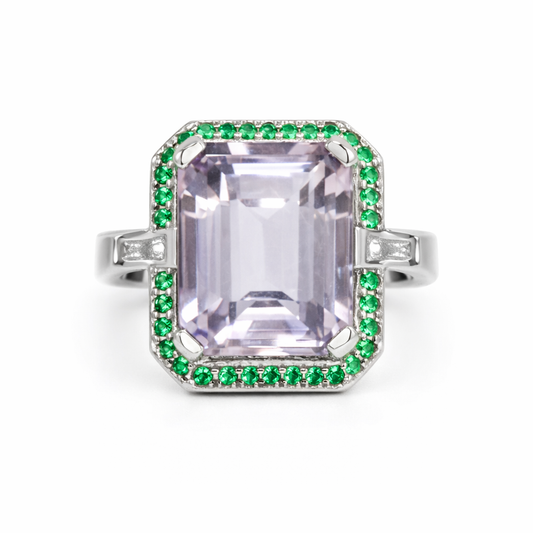 tsavorite and Amethyst Ring