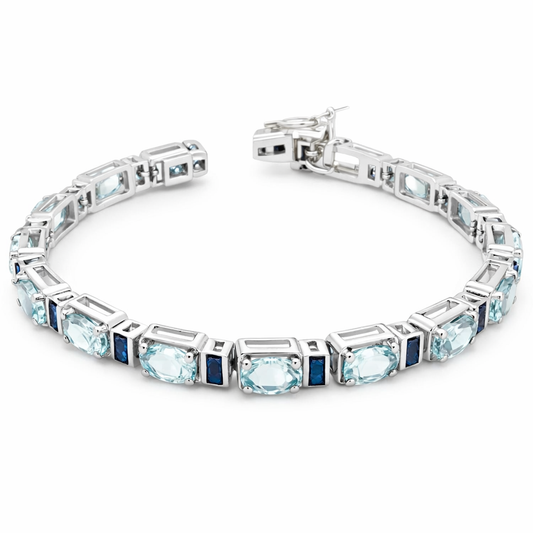 Nice Aquamarine- Sapphire Bracelet