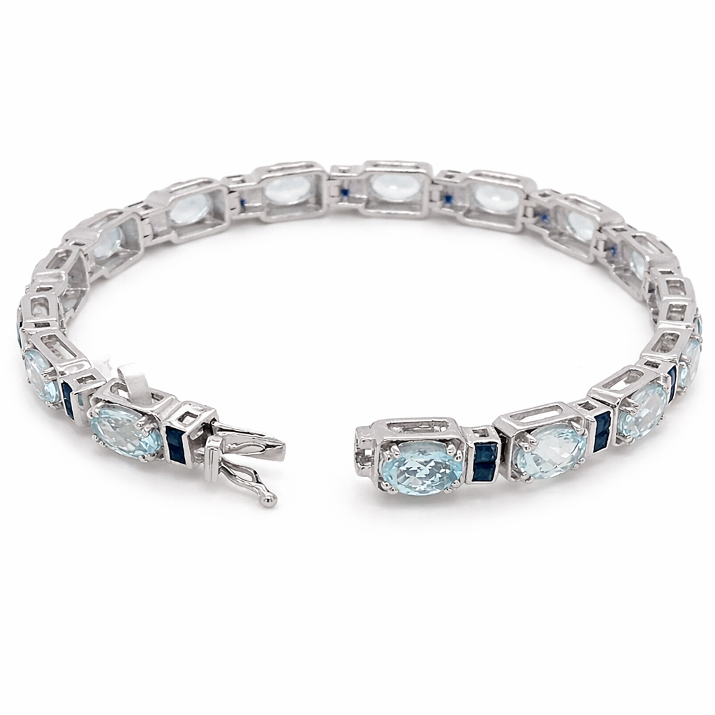 Nice Aquamarine- Sapphire Bracelet