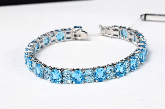 Blue Topaz- Sky Blue Topaz Bracelet