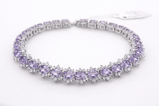 Amethyst- White Topaz Bracelet