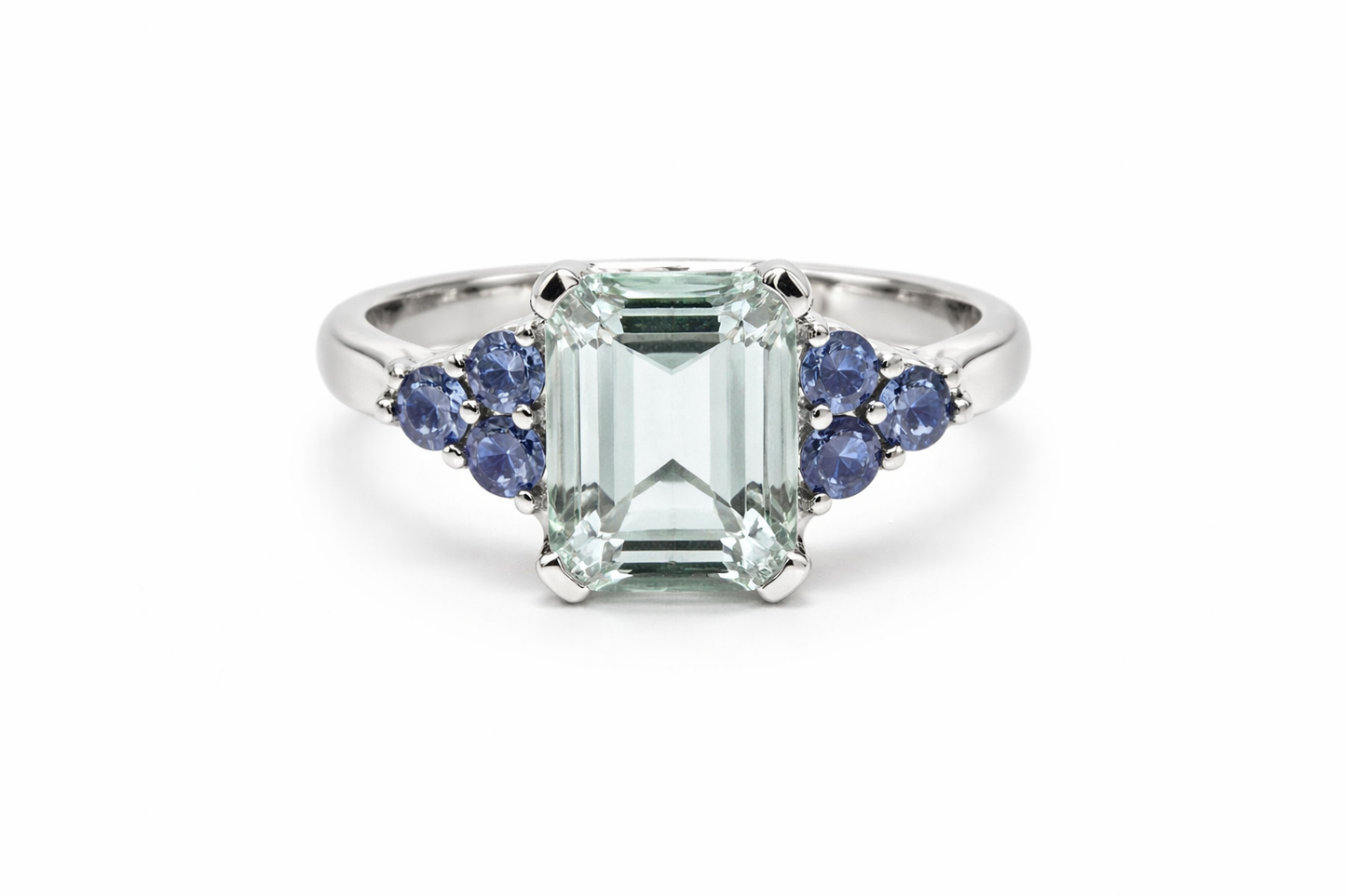 925 AQUAMARINE - SAPPHIRE RING