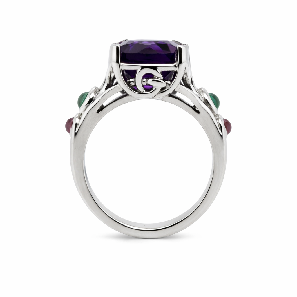 Gorgeous Amethyst- Tourmaline Ring
