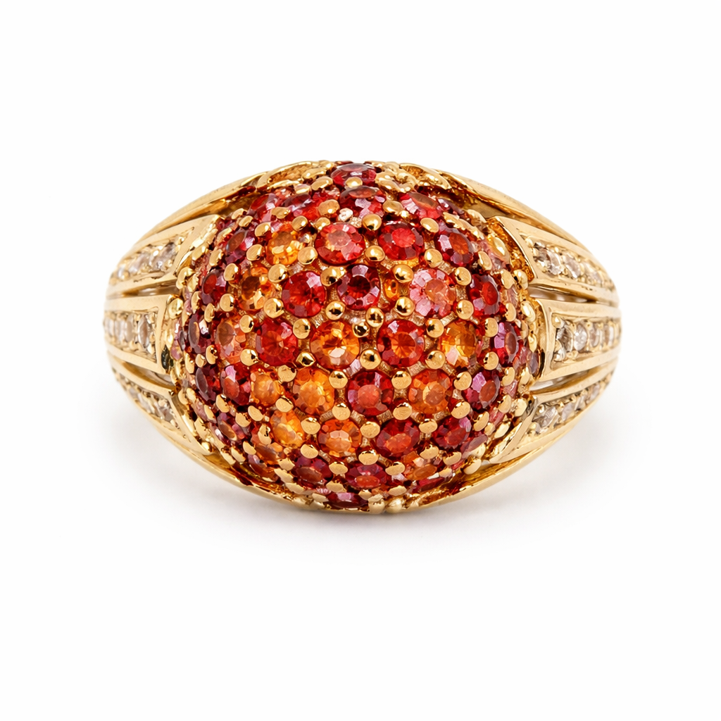 Red Sapphire - Diamond Ring