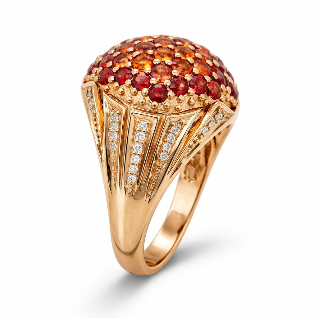 Red Sapphire - Diamond Ring