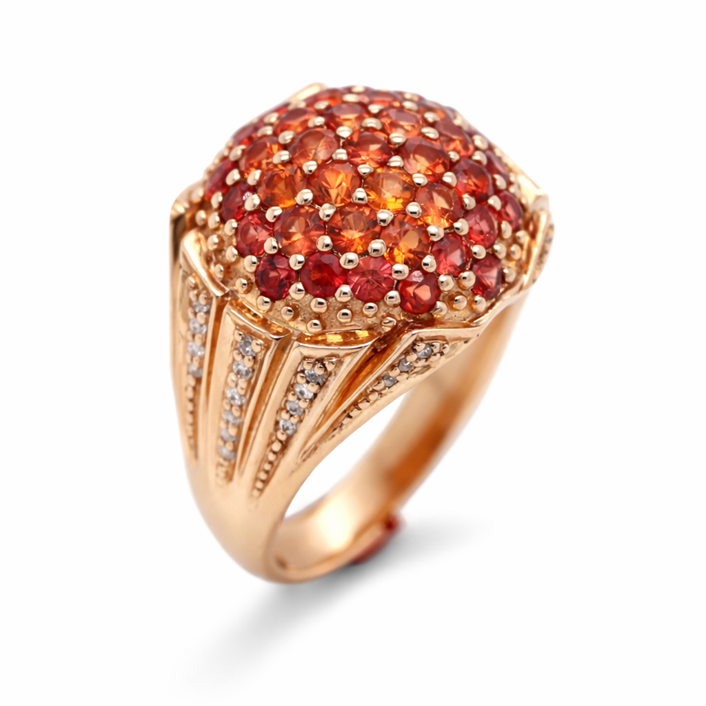 Red Sapphire - Diamond Ring