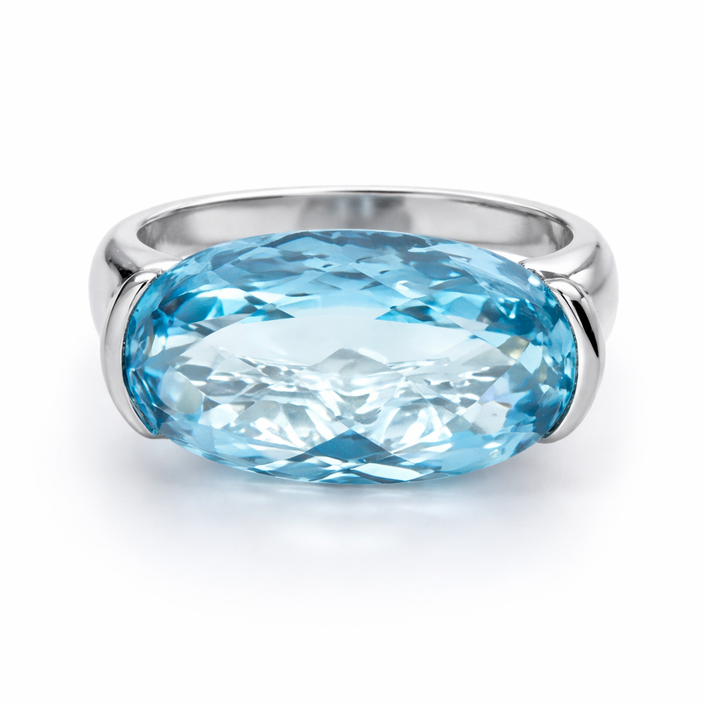 925 Sky Blue Topaz Ring