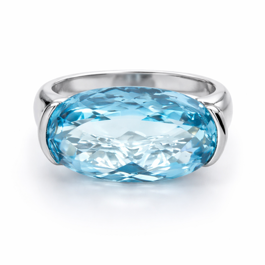 925 Sky Blue Topaz Ring