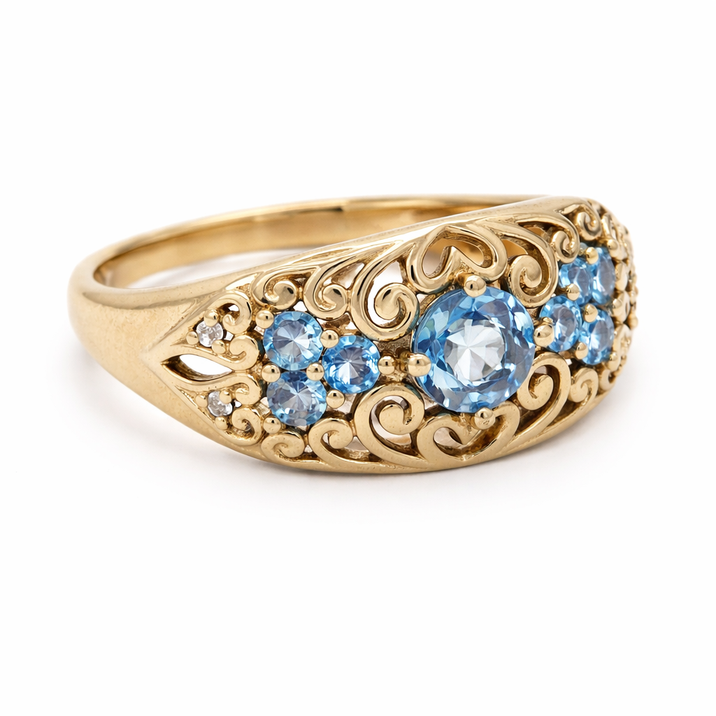 Tsavorite- Santa Maria AQ - Diamond Ring