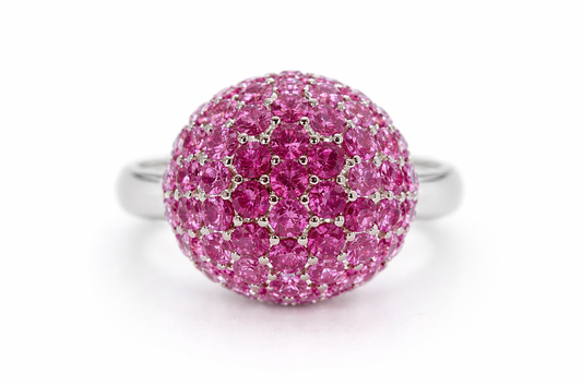 DOT925 Sterling Silver - Colors Of Pink Corandum Ring DOT
