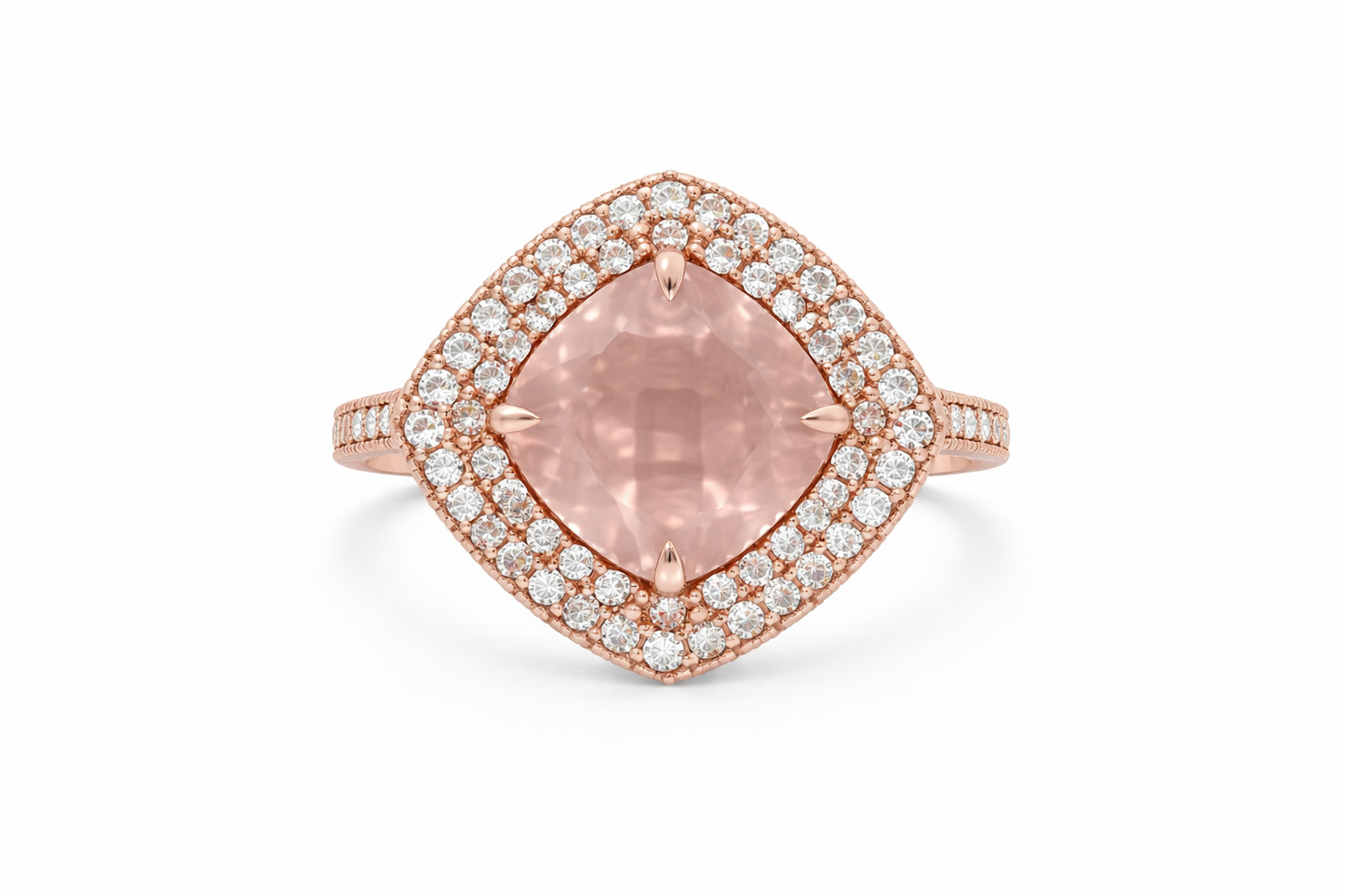 925 Vermeil Rose Quartz - White Topaz -7DOT40 cts