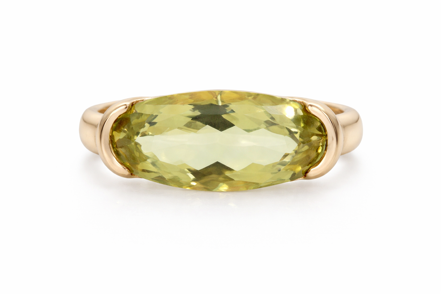 Lemon Quartz- Orange Sapphire Ring