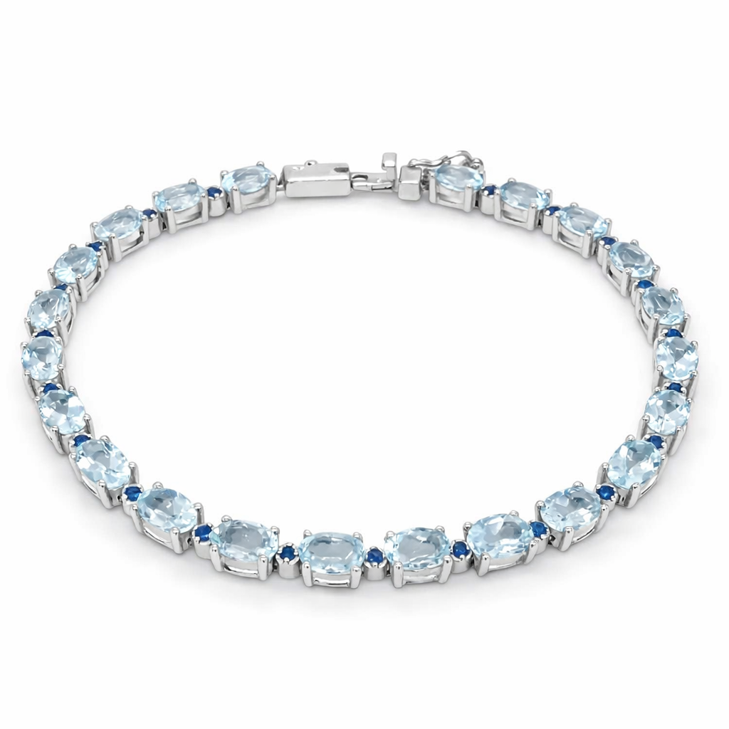 Aquamarine- Sapphire Bracelet