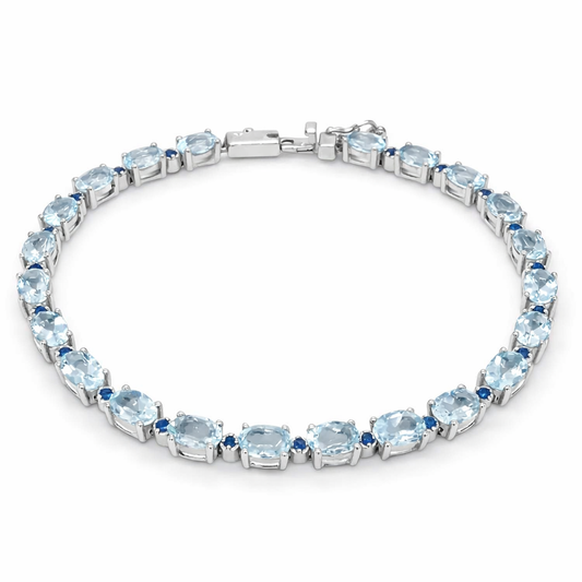 Aquamarine- Sapphire Bracelet