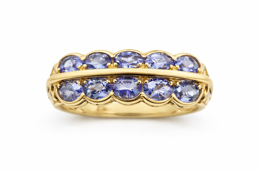 Tanzanite - White Topaz Ring