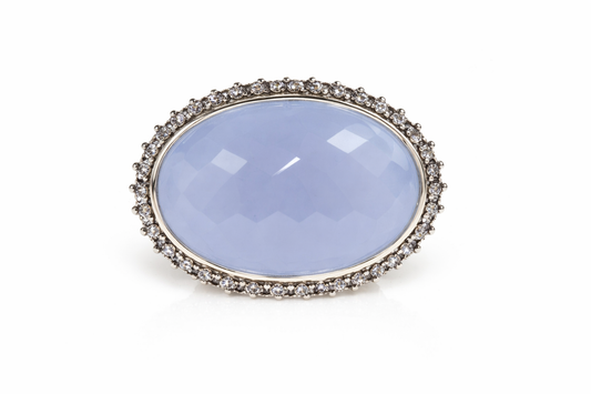 Chalcedony - Tanzanite - Silver Ring