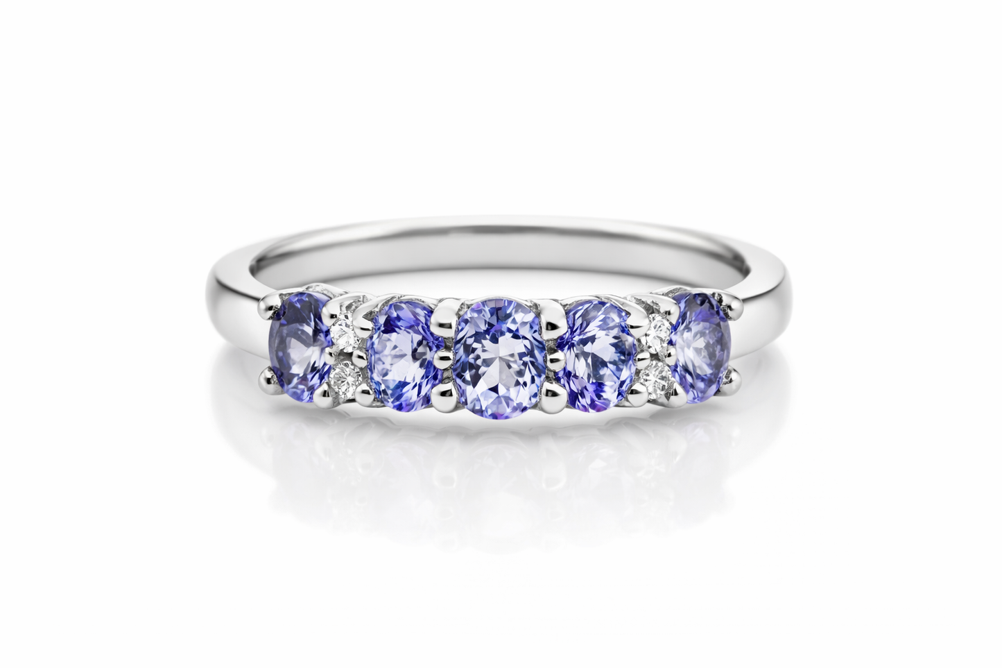 Tanzanite - White Topaz Silver Ring