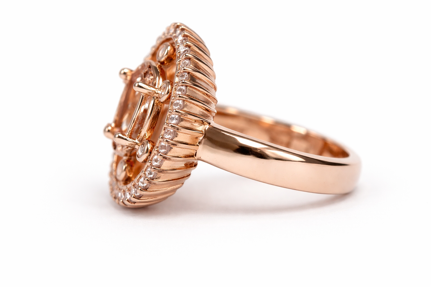 Morganite - Sapphire - Rose Gold Plated Ring
