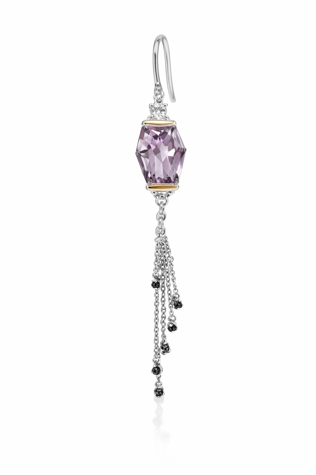 925 Rose De France - Smokey- White Topaz Pendant - 8DOT58 cts