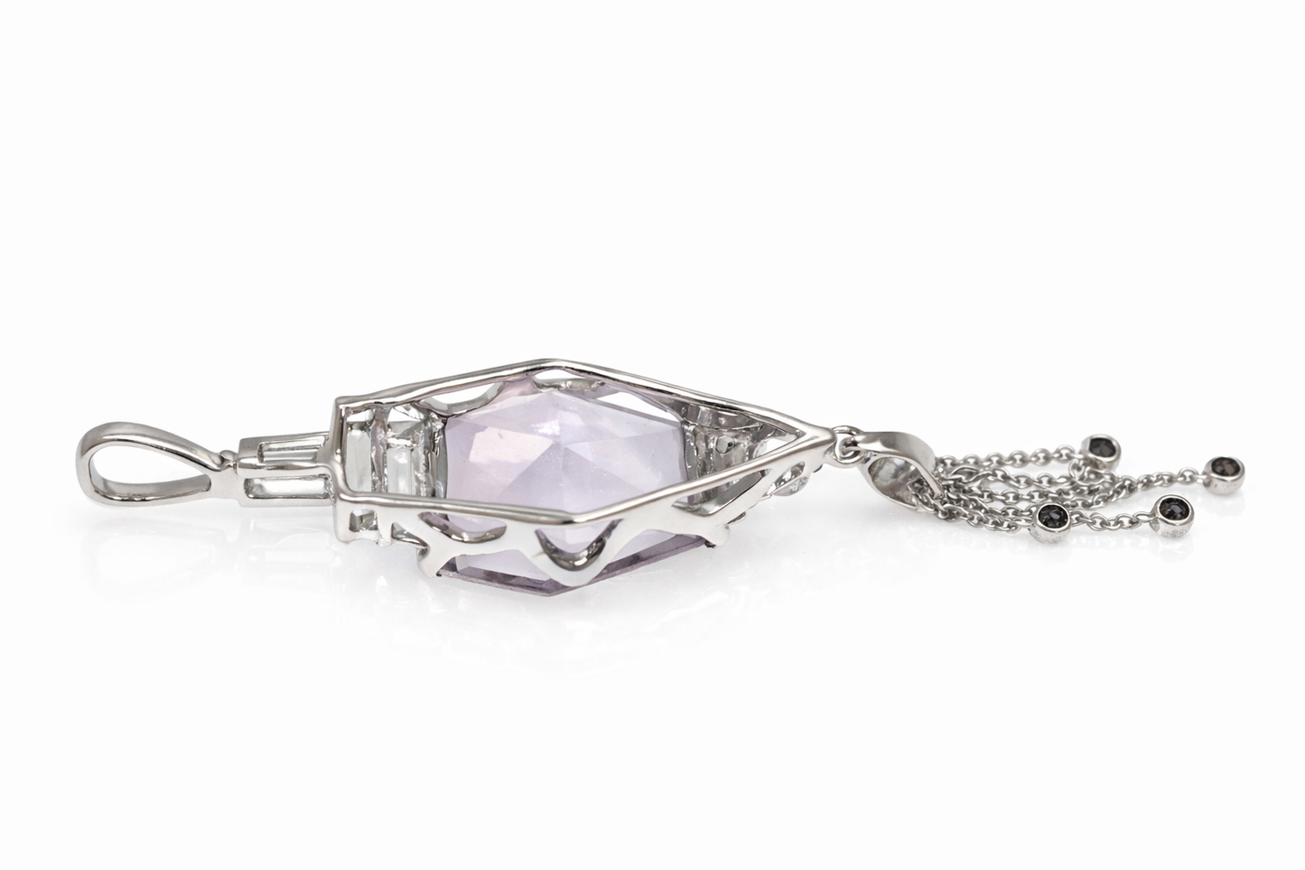 925 Rose De France - Smokey- White Topaz Pendant - 8DOT58 cts