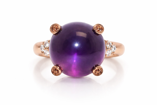 925 Vermeil Amethyst -Garnet -White Topaz Ring- 16DOT95 cts