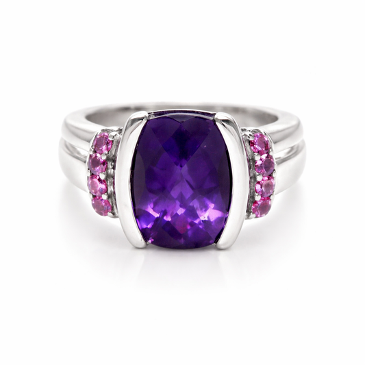 Amethyst- Pink Sapphire Ring