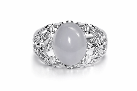 925 Blue Chalcedony Ring -6DOT28 cts