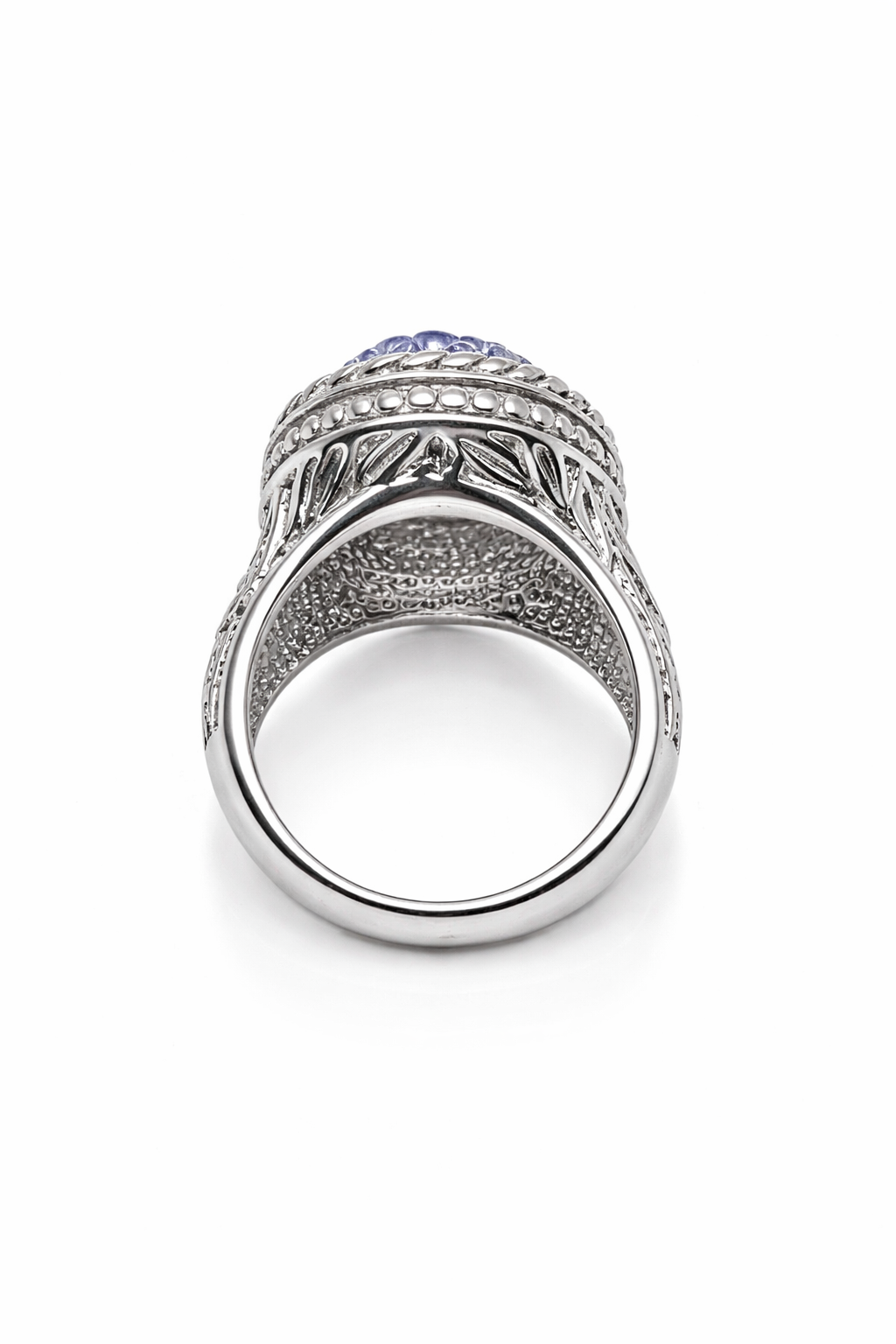 Beautiful Craved Chalcedony Silver Ring