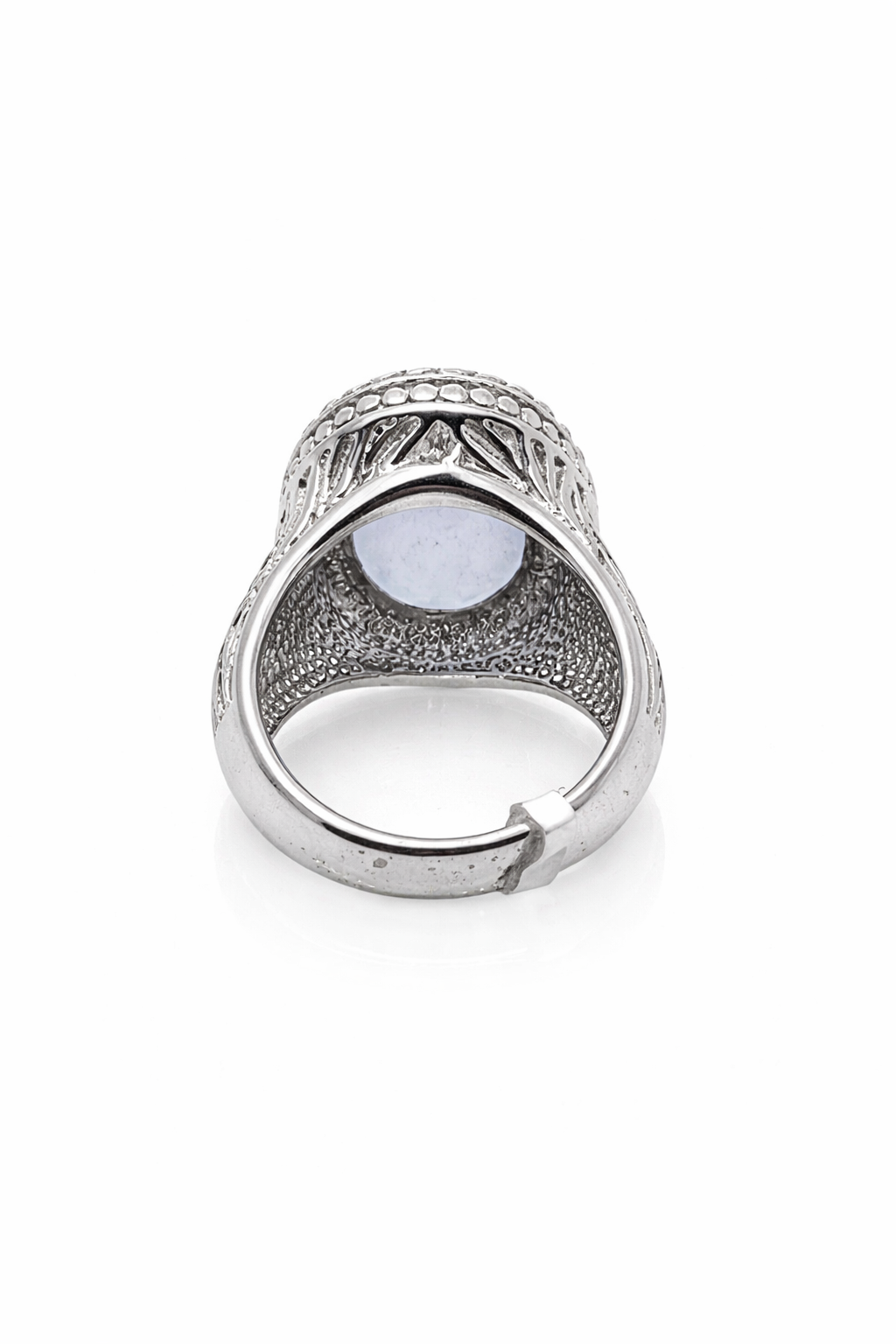 Beautiful Craved Chalcedony Silver Ring