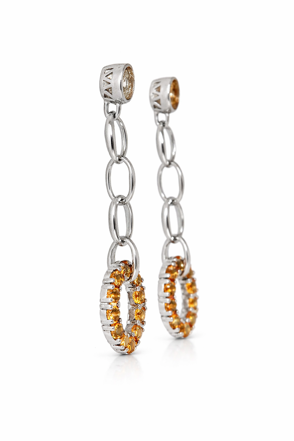 925 Sterling Silver Citrine Earrings - 2DOT70 cts
