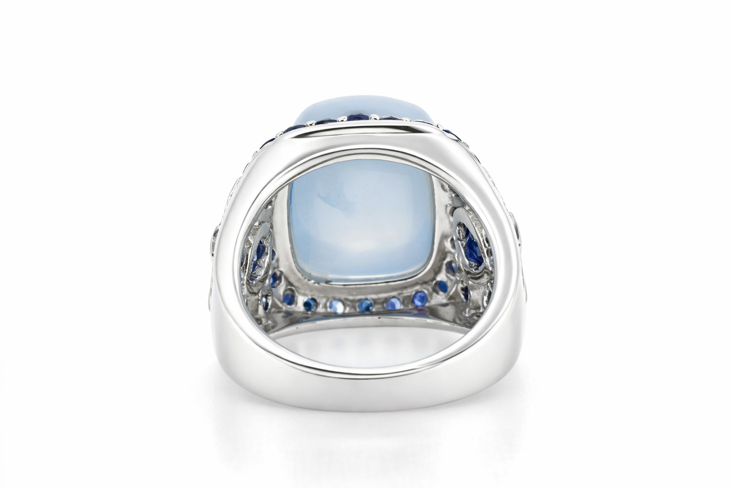 925 SS Blue Chalcedony - Blue Sapphire - Color Change Garnet Ring - 15DOT40 cts