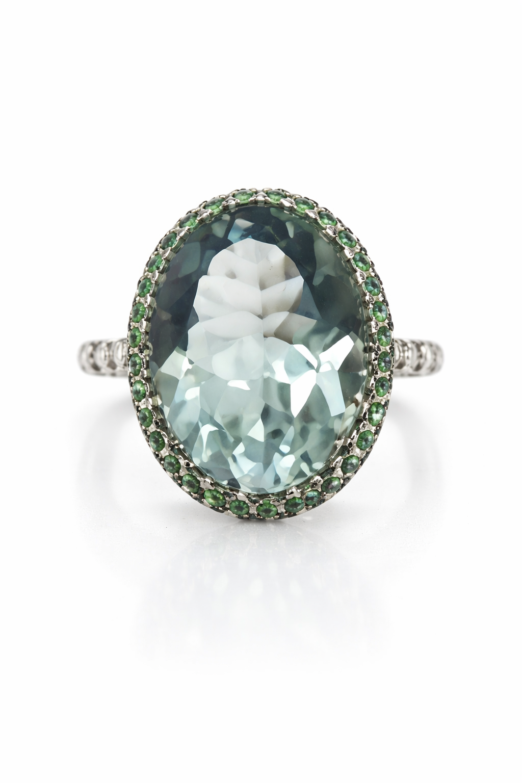 Green Amethyst- Tsavorite Ring