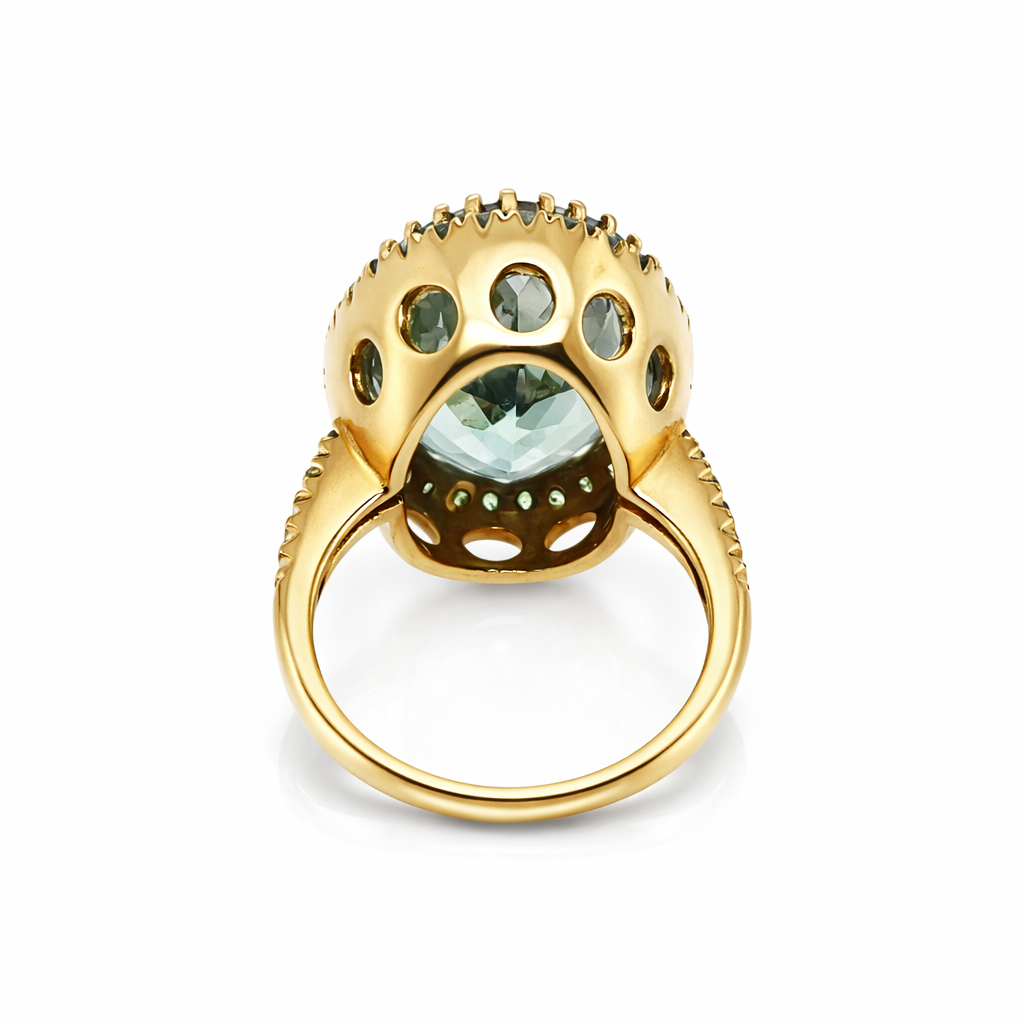 Green Amethyst- Tsavorite Ring