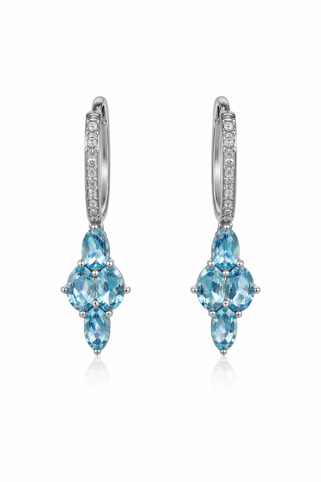 Santa Maria AQ- Diamond Lever back Earring