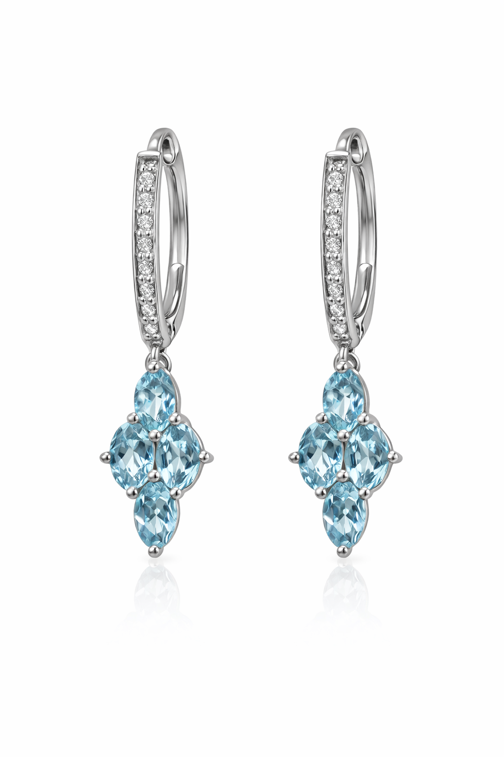 Santa Maria AQ- Diamond Lever back Earring