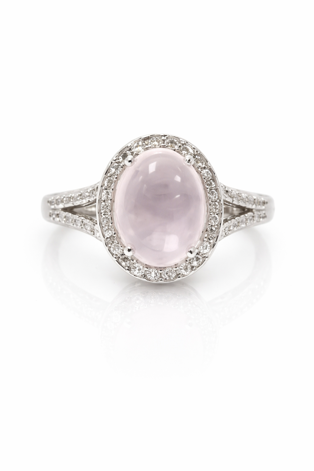 Rose Quartz - White Topaz Ring