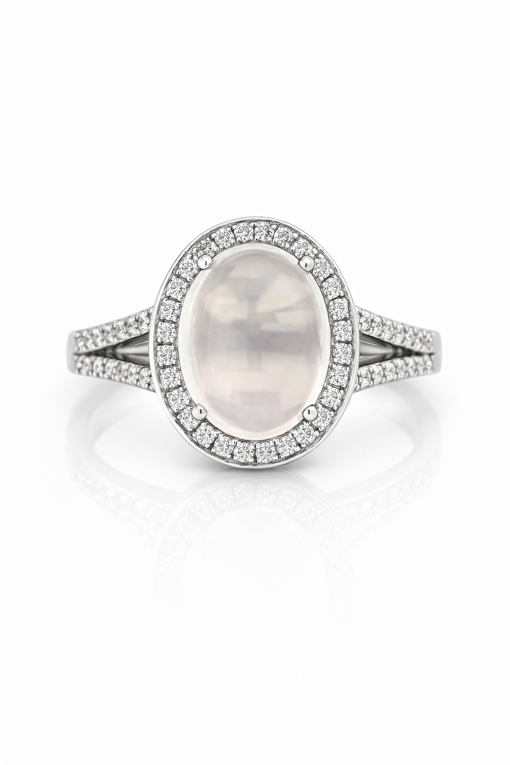 925 Rose Quartz - White Topaz Ring -5DOT45 cts