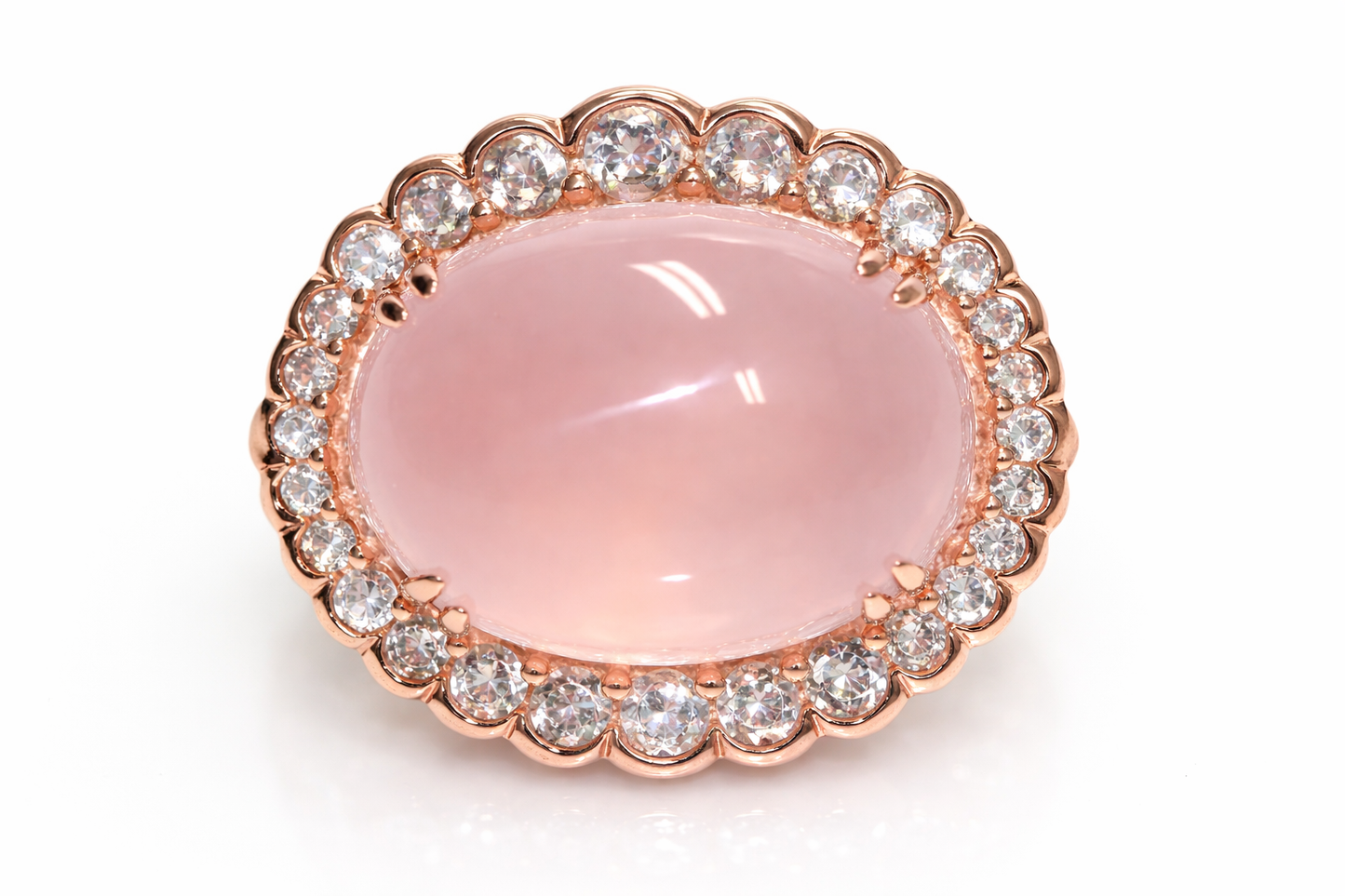 Rose Quartz - White Topaz Ring