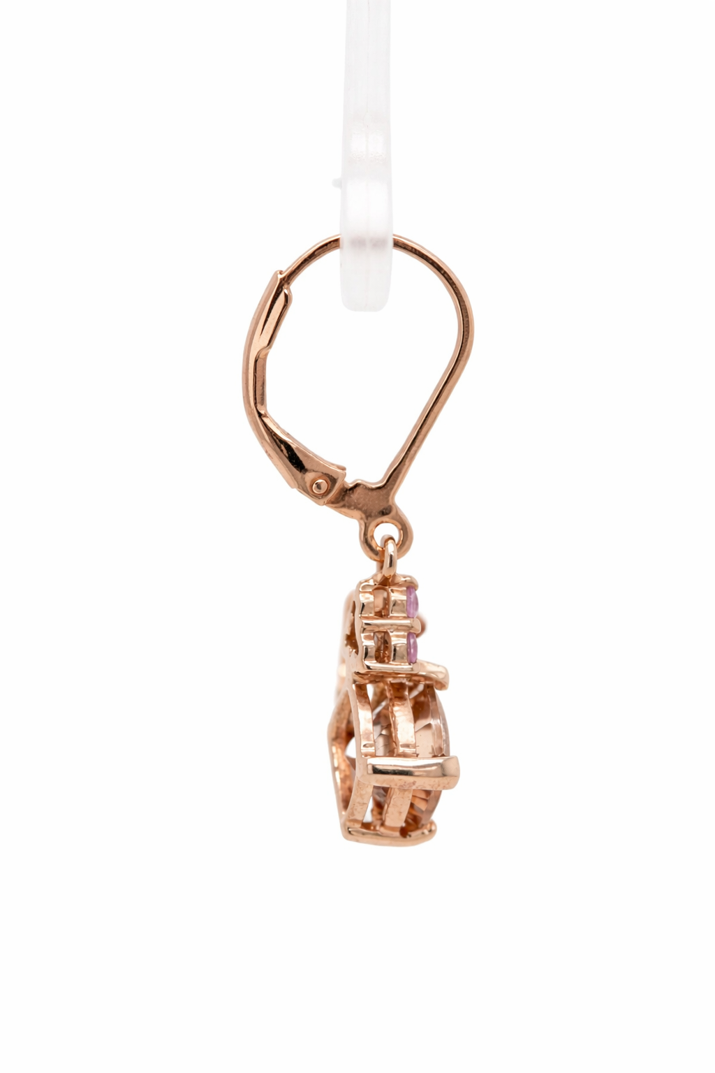 Morganite- Pink Sapphire Lever back Earring