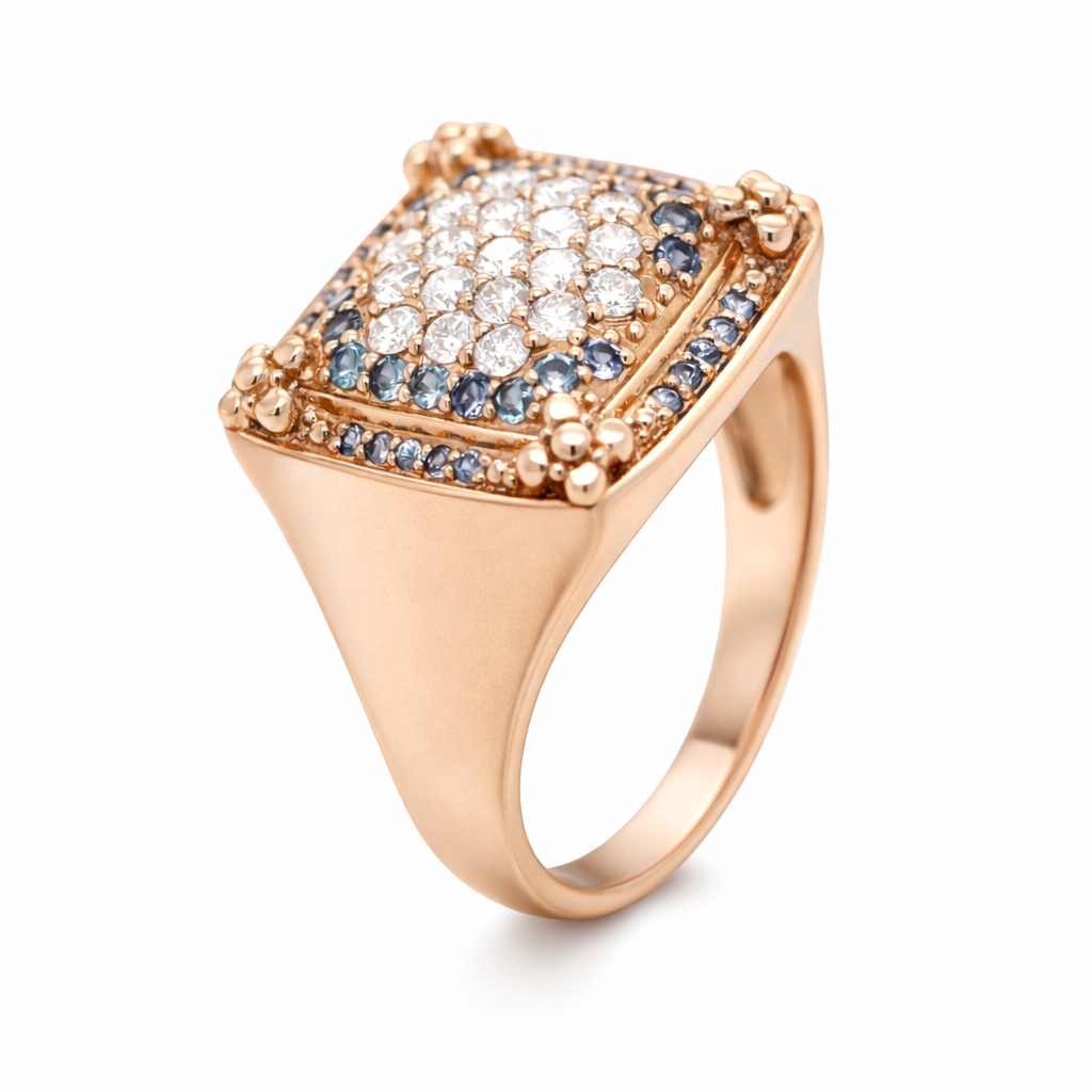 Color Change Garnet- Diamond Ring