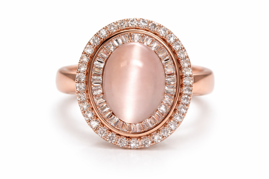 Moonstone - White Topaz Ring