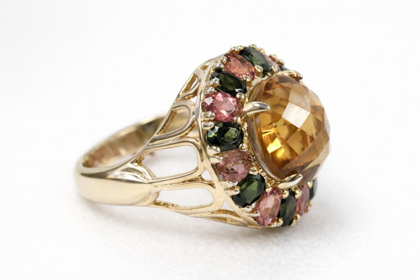 Tourmaline - Cognac Quartz Ring