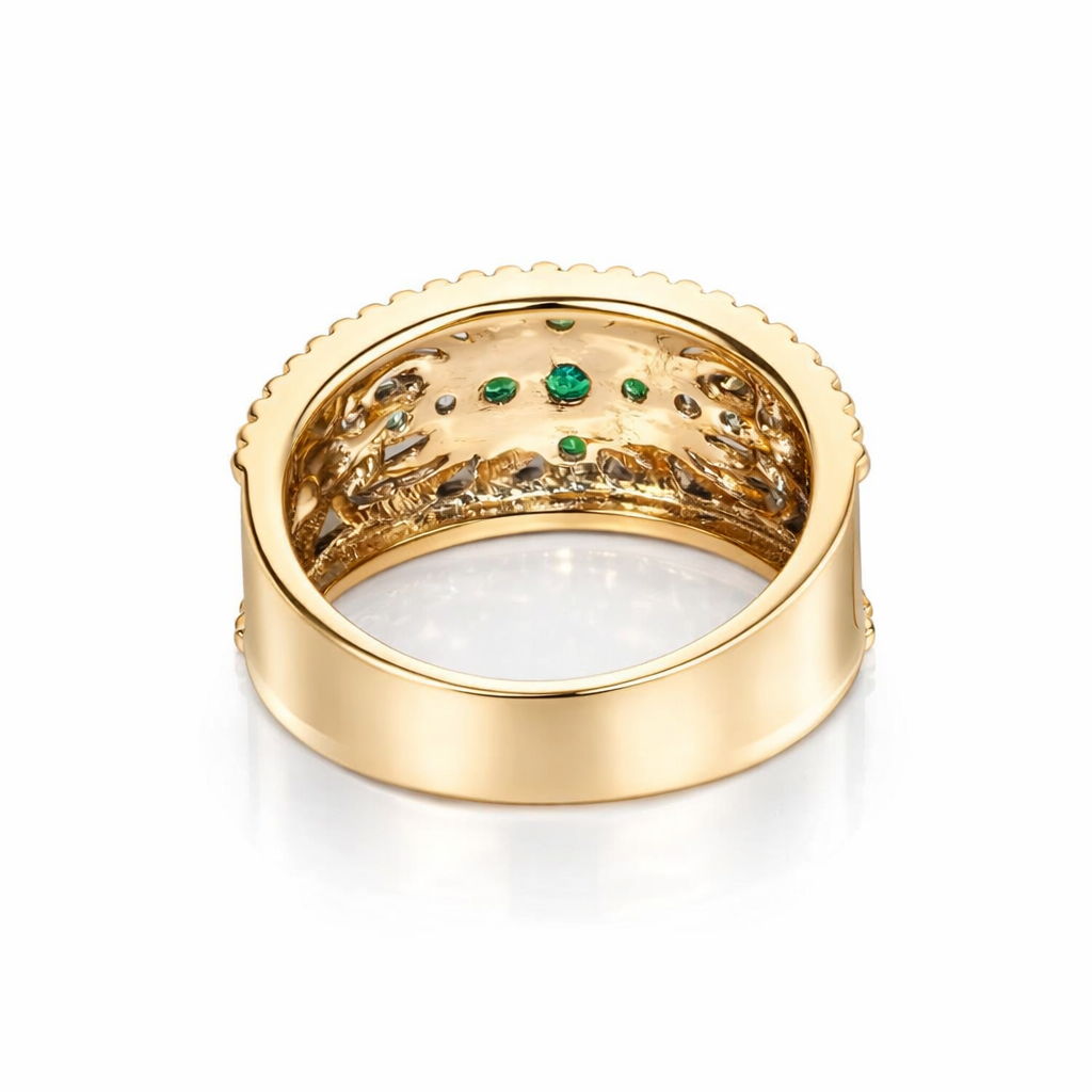 Tsavorite - Color Change Garnet - yellow gold plated ring