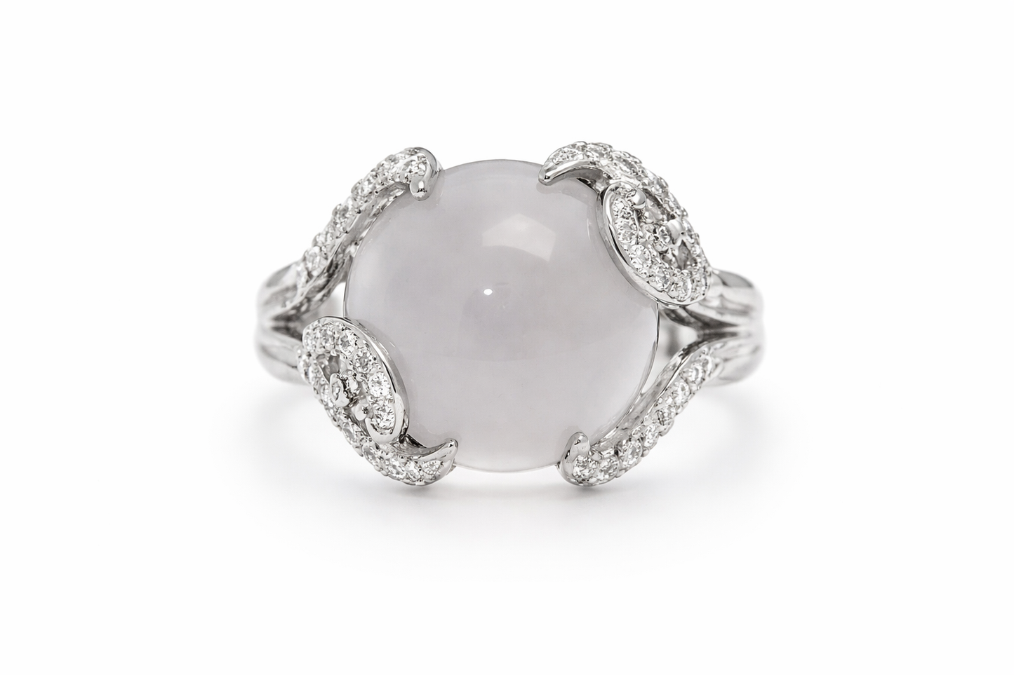 925 Blue Chalcedony - White Topaz Ring - 1DOT41 cts