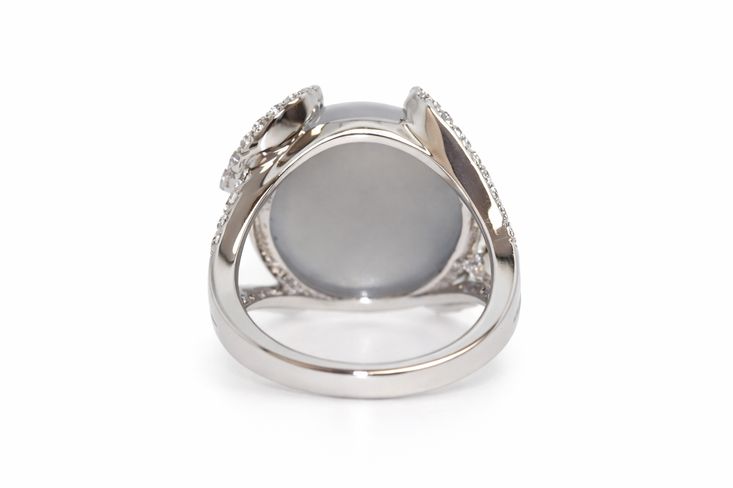 925 Blue Chalcedony - White Topaz Ring - 1DOT41 cts