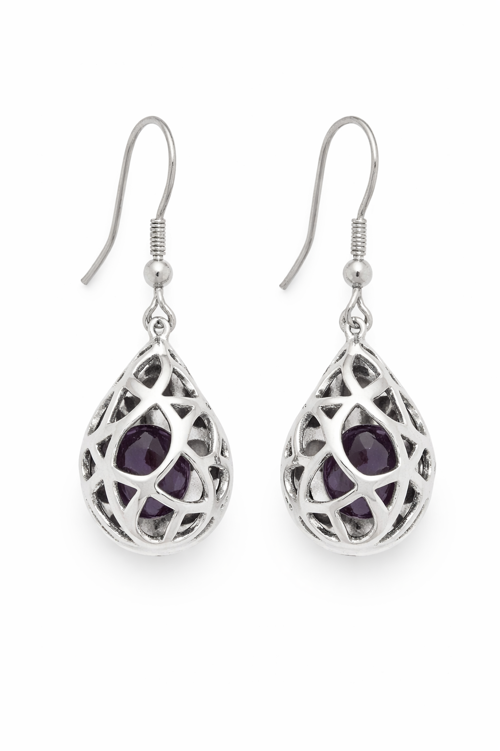 925 Agate - White Topaz Earrings - 3DOT25 cts