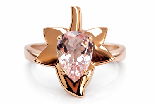 Unique Design Morganite Rose Gold Ring