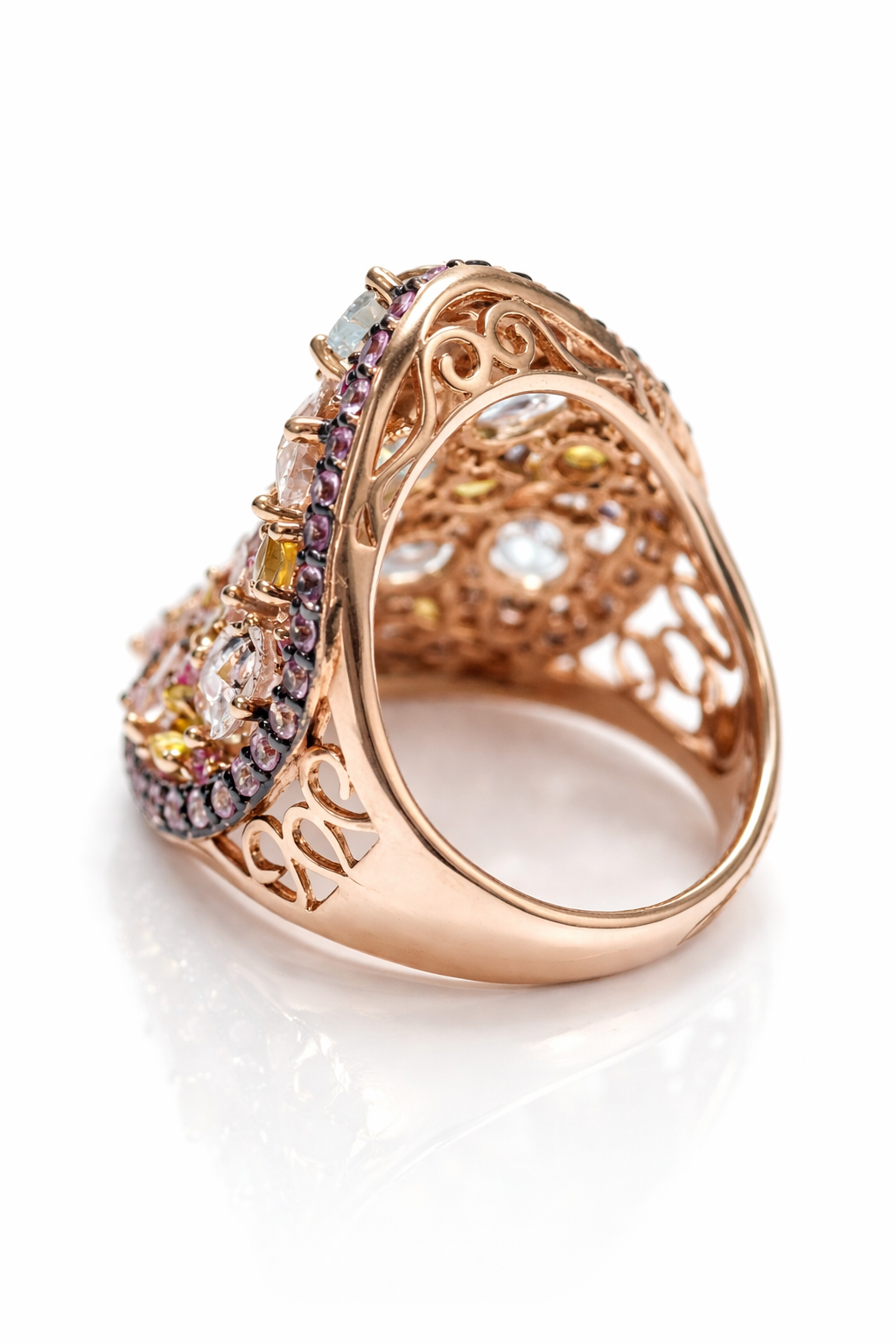 Morganite - Aquamarine - Sapphire Ring