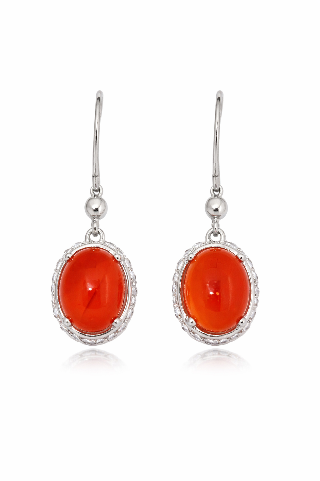 925 Orange Chalcedony - White Topaz Set -15DOT87 cts