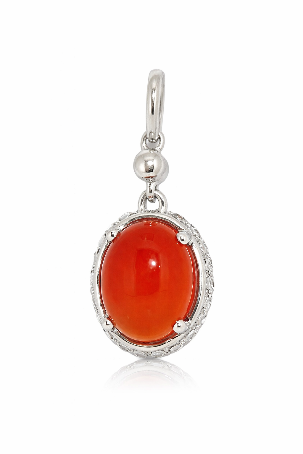 925 Orange Chalcedony - White Topaz Set -15DOT87 cts